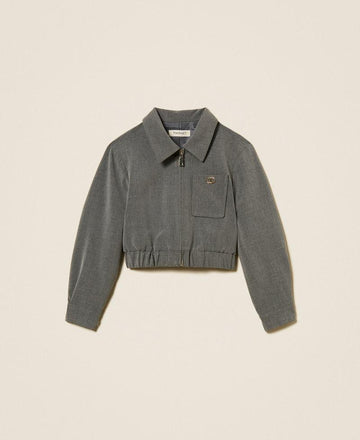 giubbino cropped in flanella 252GJ2270 11727 TWINSET GIRL 