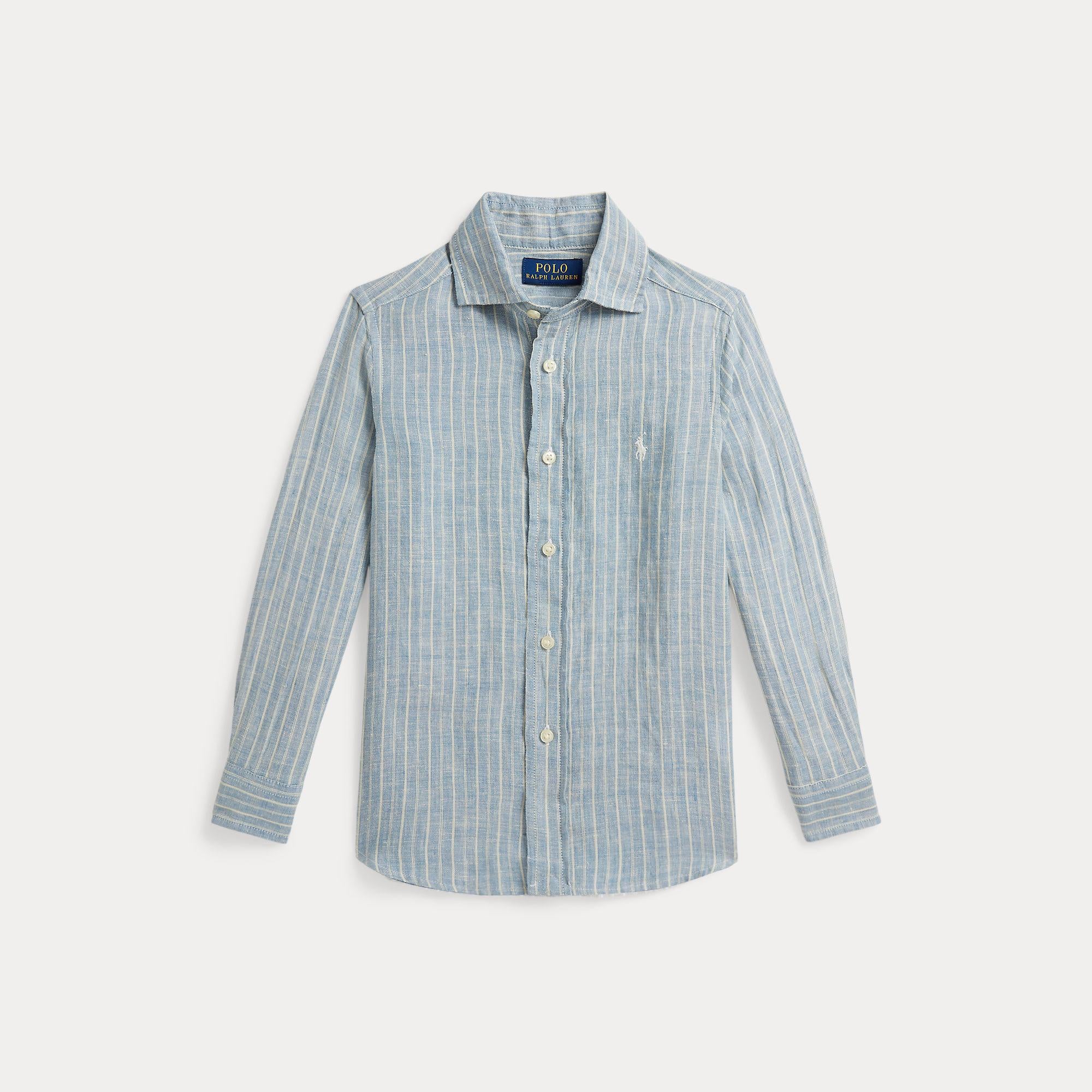 camicia in lino a righe 322-A13343 001 RALPH LAUREN POLO 