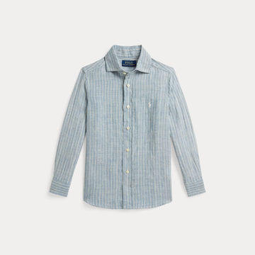 camicia in lino a righe 322-A13343 001 RALPH LAUREN POLO 