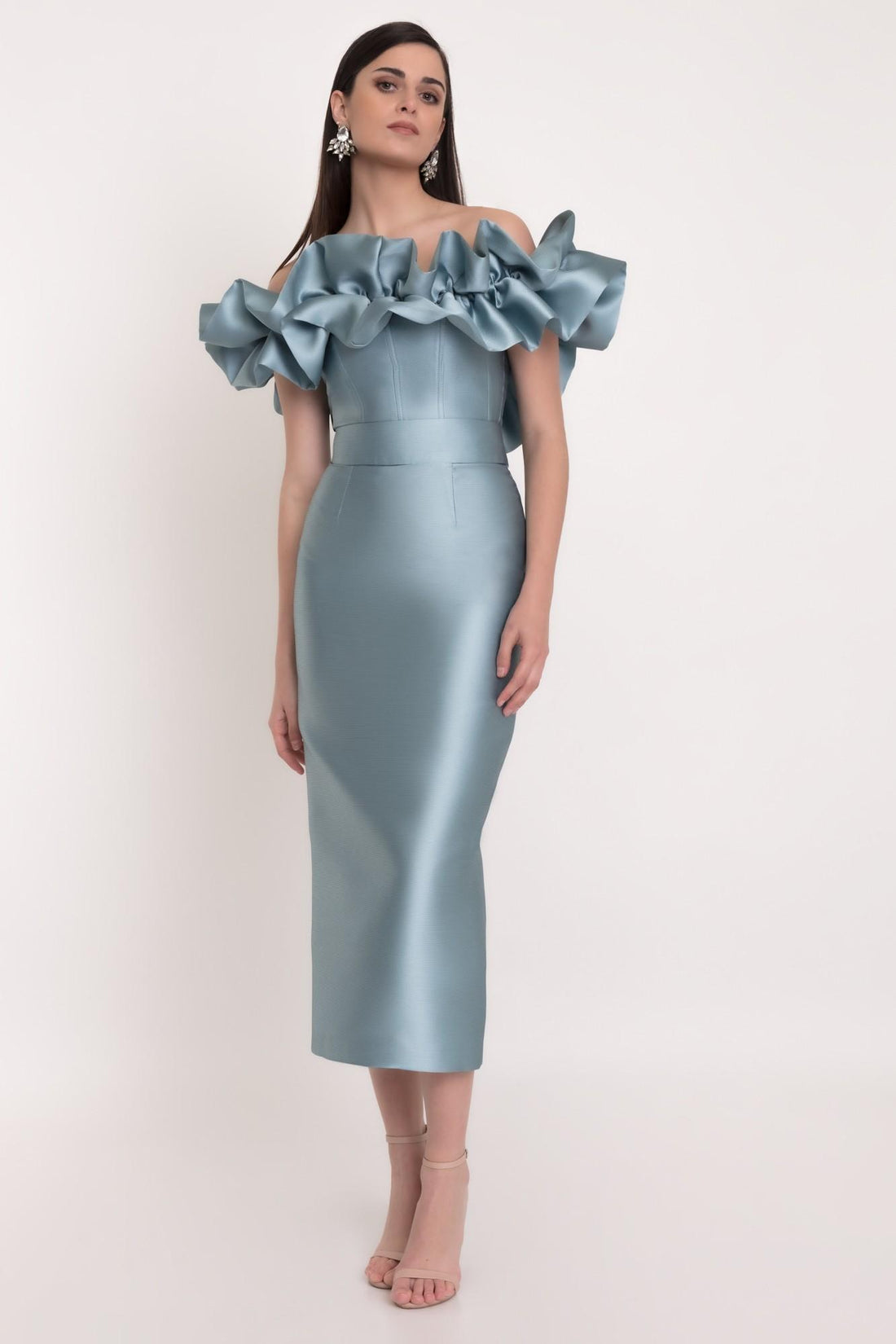 abito elegante in raso 2124 CEL MATILDE CANO 