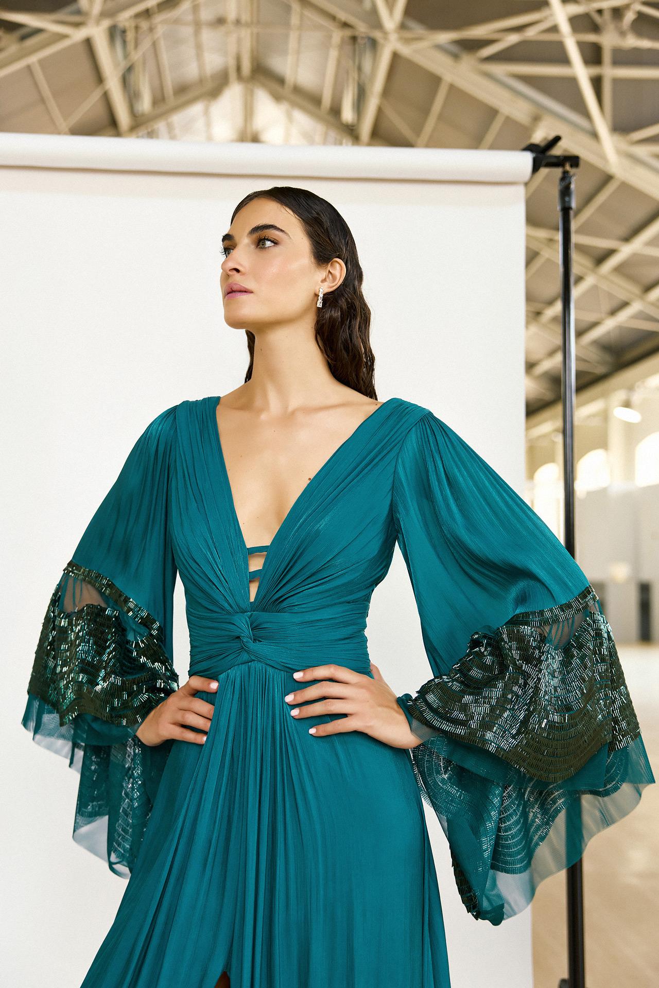abito con ampio scollo 5294 GREEN MAESTRI 