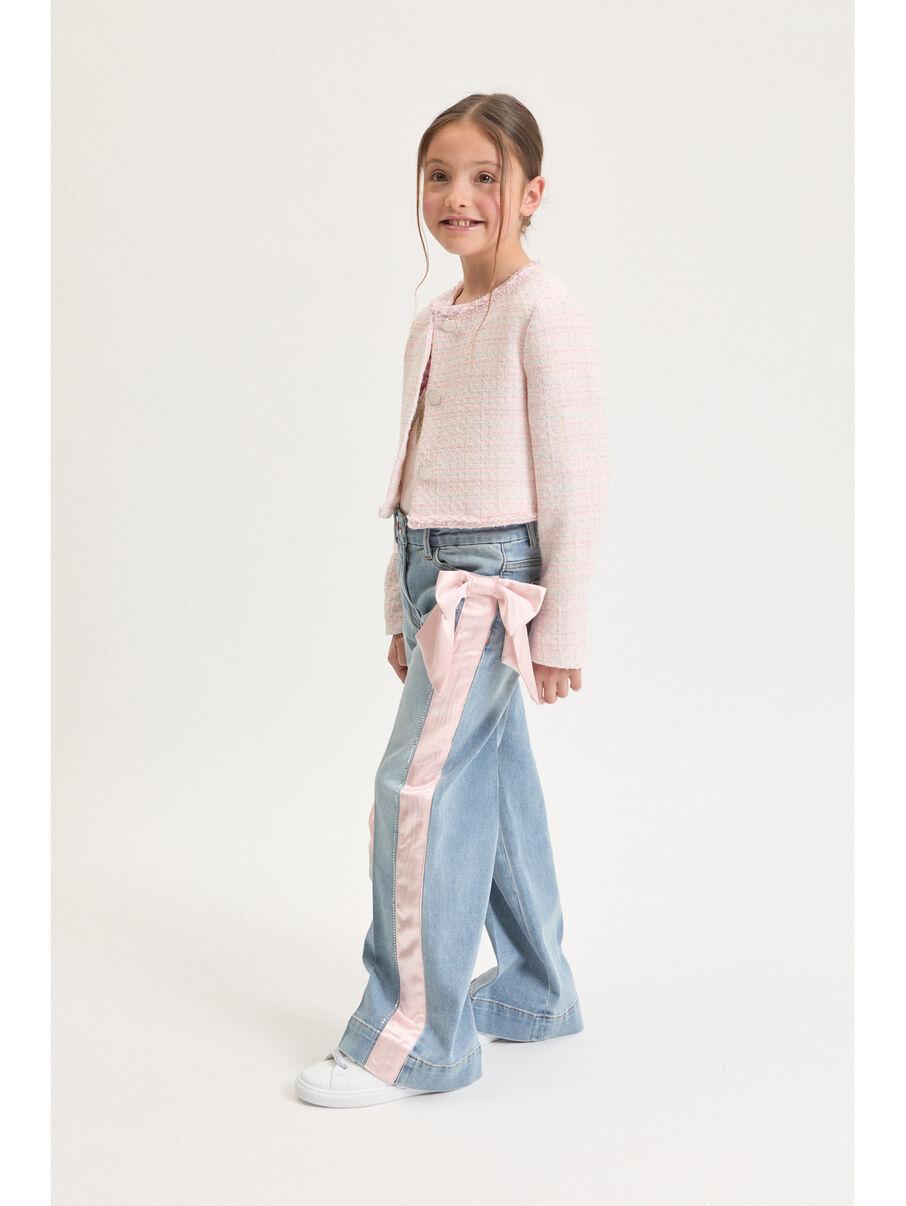 Jeans con fiocco applicato 79G401 7015 6291 MONNALISA 