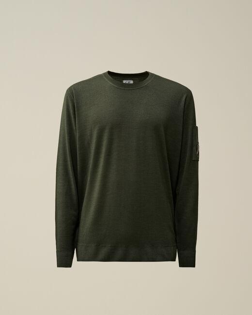maglia in lana merino con logo 17CMKN091A 003247F 674 CP COMPANY 