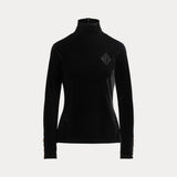 LAUREN RALPH LAUREN Maglioncino collo alto in velluto Nero