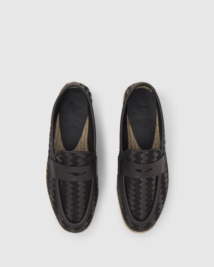 mocassino in pelle intrecciata Noa 026004-100 NEGRO CASTANER 