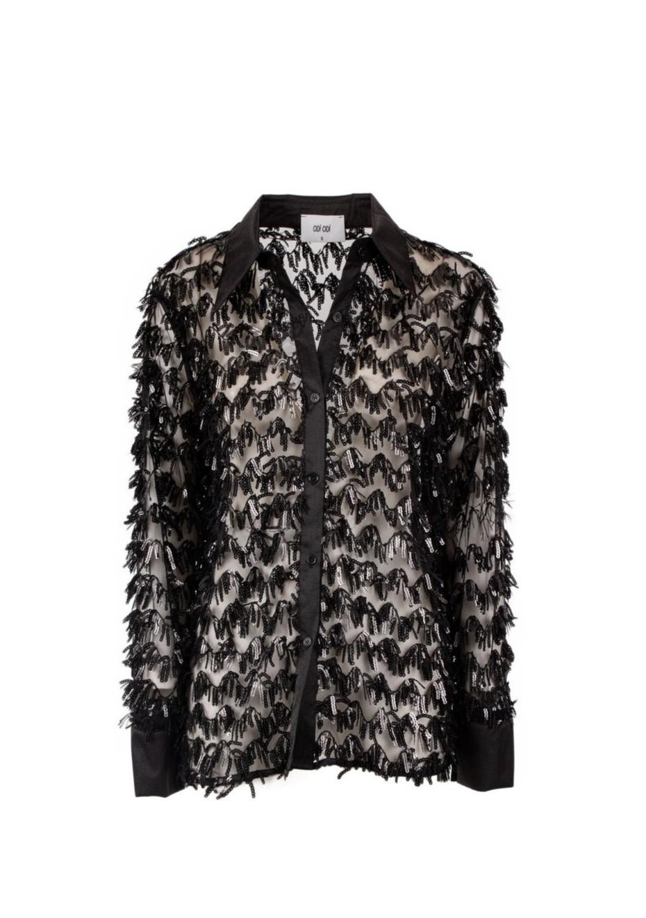 camicia con applicazioni MINORI NERO ODI' ODI' 