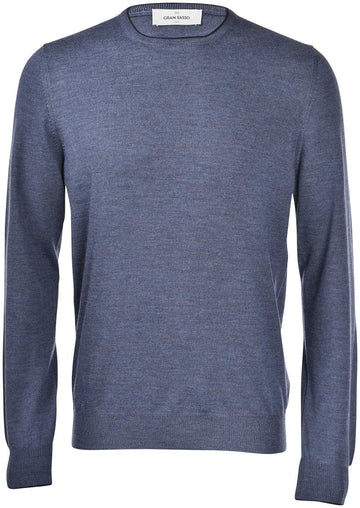 maglia girocollo con toppe alcantara 55183 14264 597 GRAN SASSO 