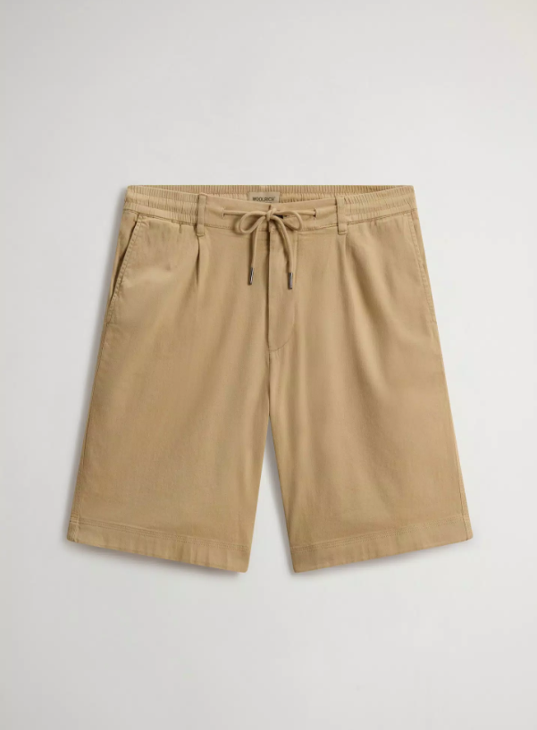 pantaloncini milton in cotone e lino CFWOSH2003MRUT5288 7436 WOOLRICH 