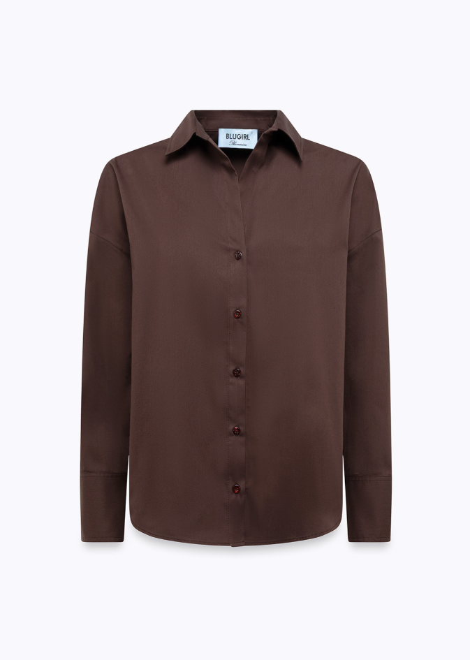 camicia in popeline con pizzo RA6162T544A 90913 Blugirl 