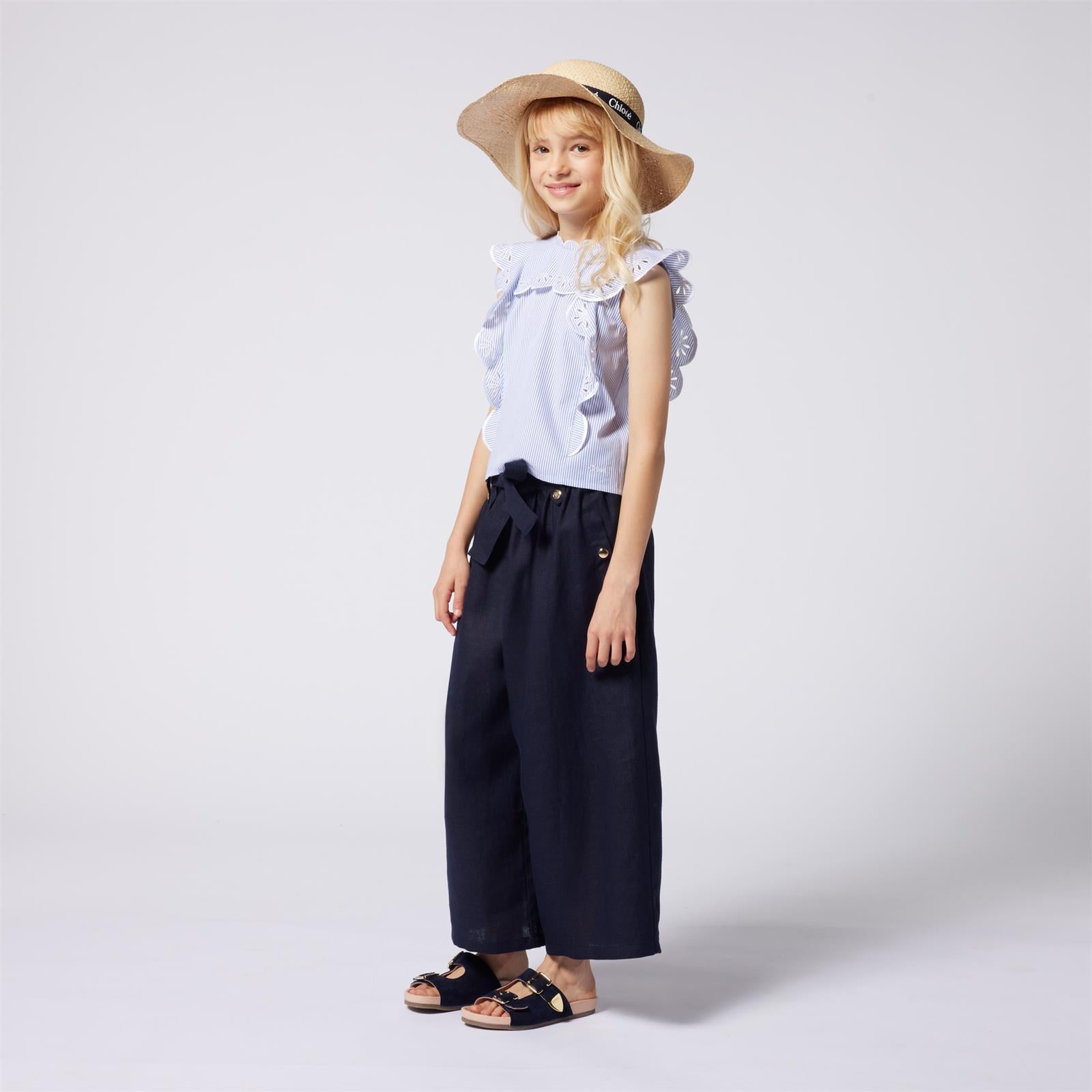 cappello in rafia con treccia C20432 859 CHLOE 