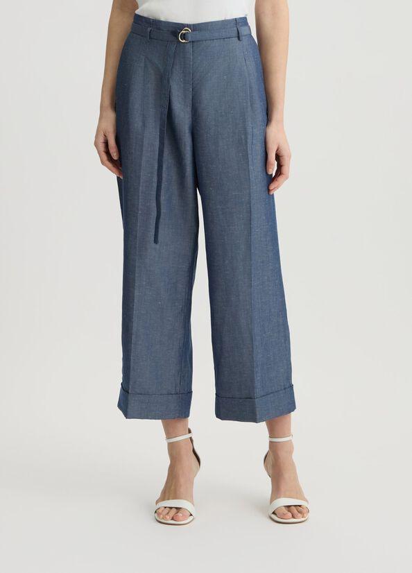 pantalone in misto lino WA5132T4818 09481 liU JO 