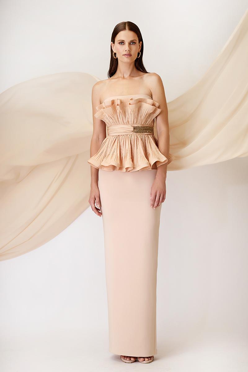 abito con corpetto 5190 BEIGE MAESTRI 