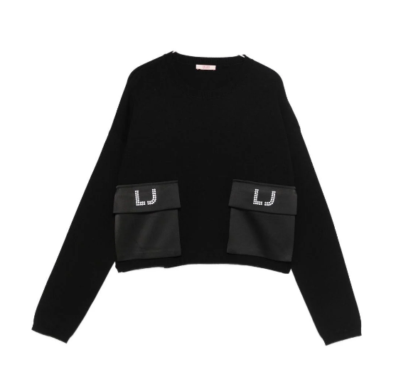 maglione con tasche sul davanti GF5026MA12P 22222 LIU JO JUNIOR 