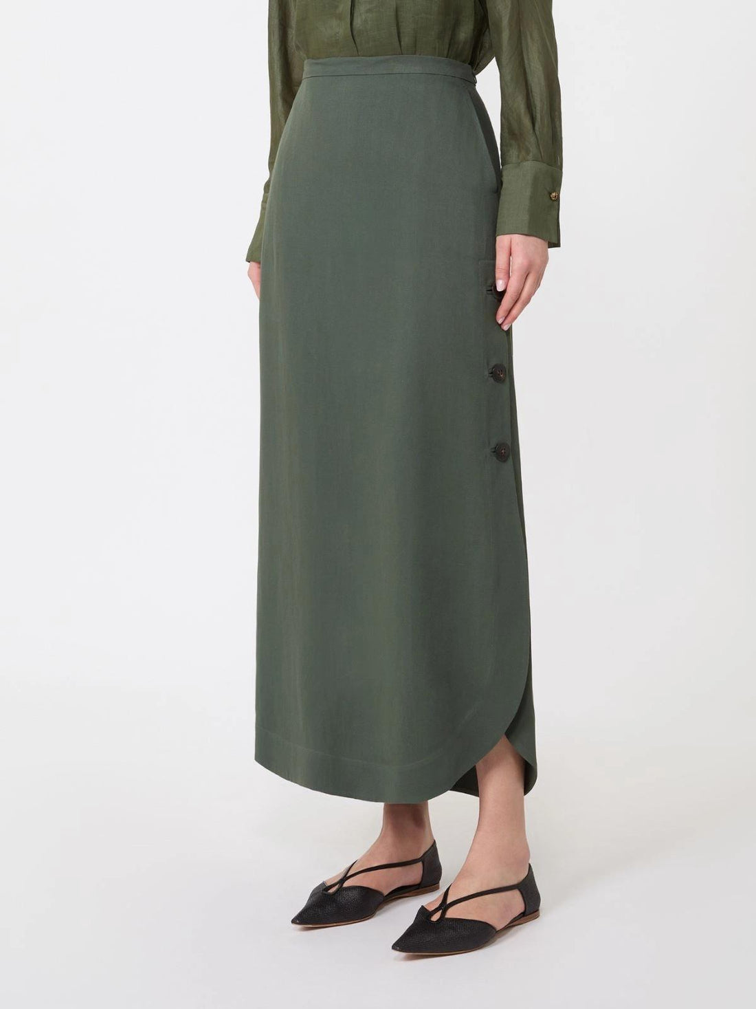 gonna in canvas di lino MSTPIRANIA 009 MAXMARA STUDIO 