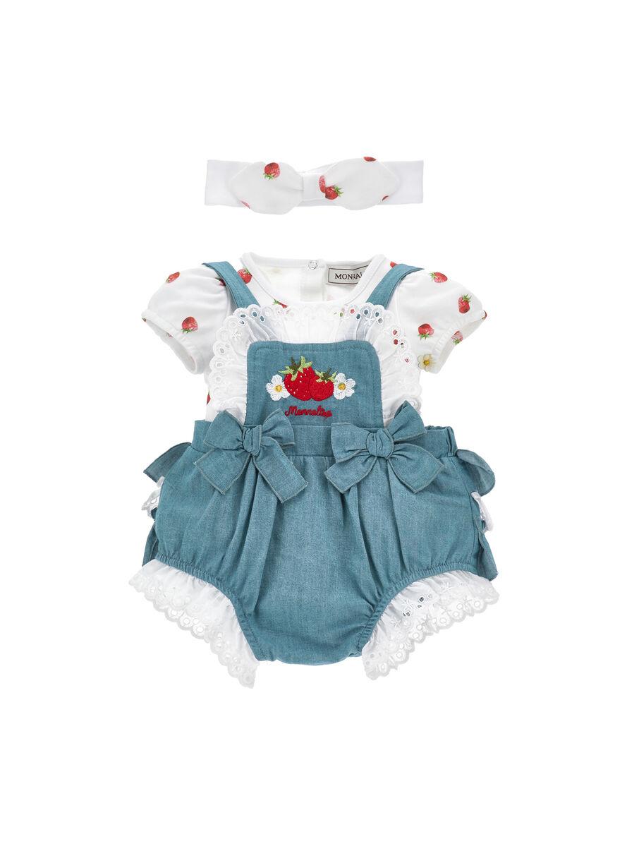 set completo con salopette 35G516 7081 0062 MONNALISA 