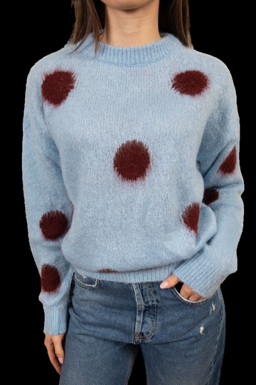 pullover in mohair a pois 55187F CELESTE VICOLO 