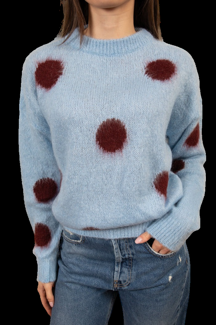 pullover in mohair a pois 55187F CELESTE VICOLO 