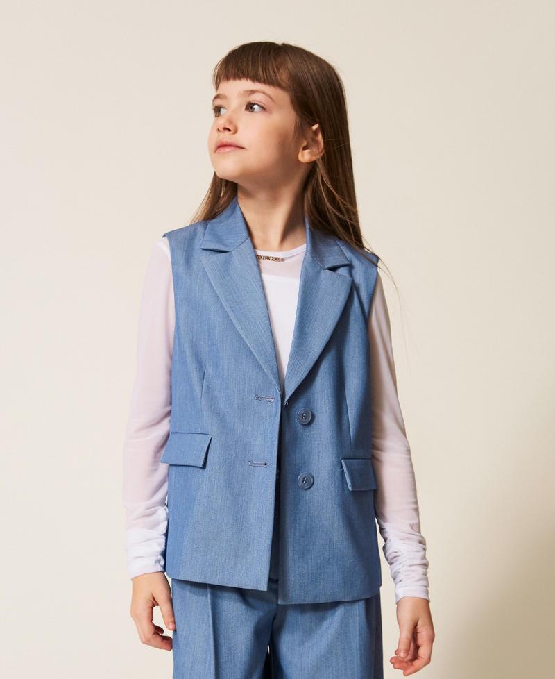 gilet monopetto fil a fil 261GJ2Q10 04614 TWINSET GIRL 