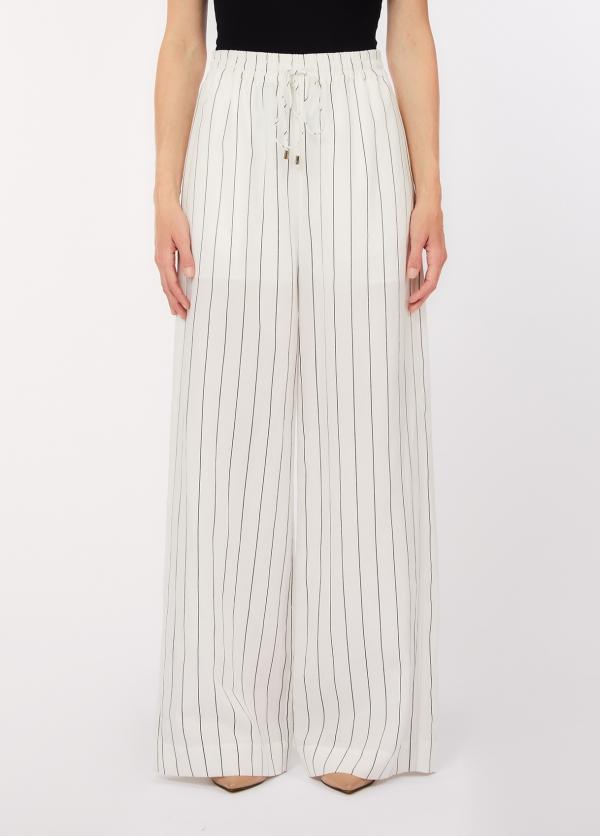 pantalone gessato WA6368T4818 03Q45 LIU JO WHITE 