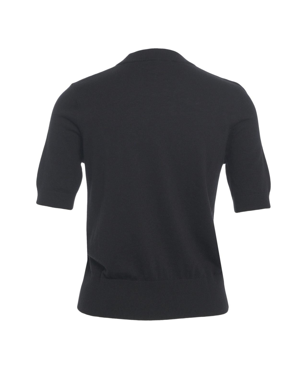 maglia con spacchetto e logo al fondo MF5377MA16R 22222 LIU JO WHITE 