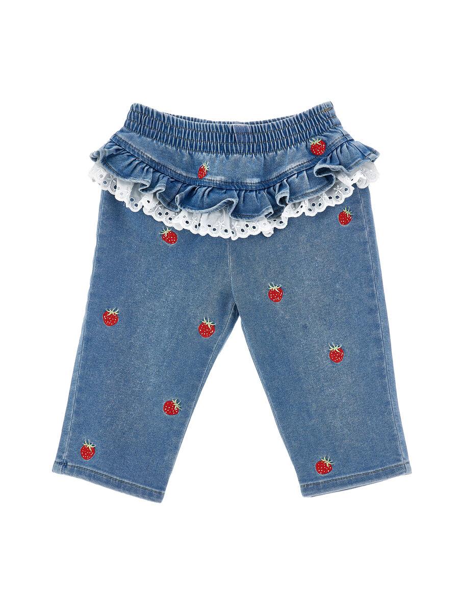 pantaloni jeans fragole 39G410 7017 0062 MONNALISA 