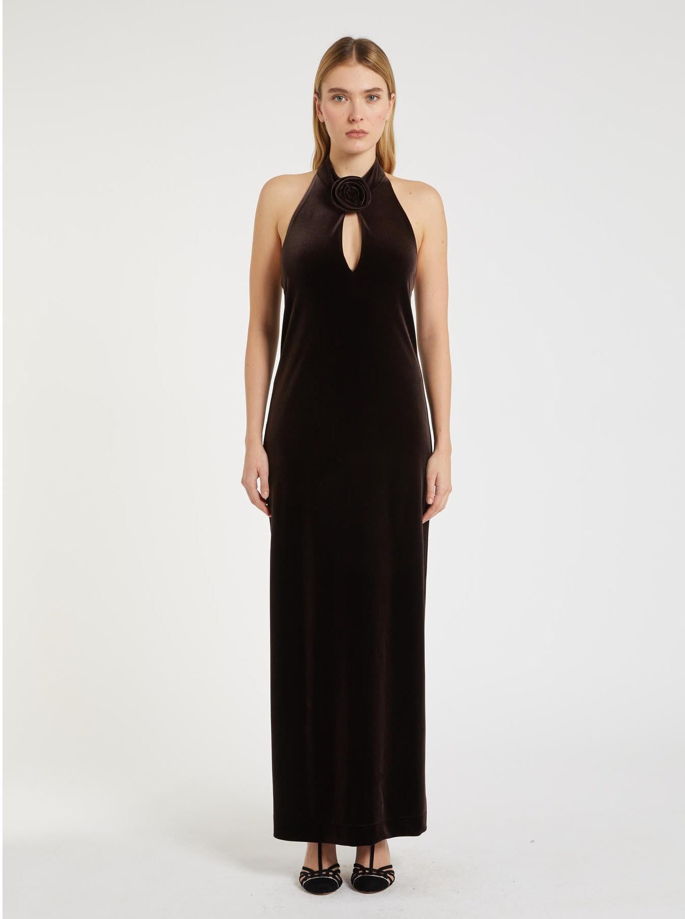 abito in velluto stretch nero ORDITO 002 MARella 