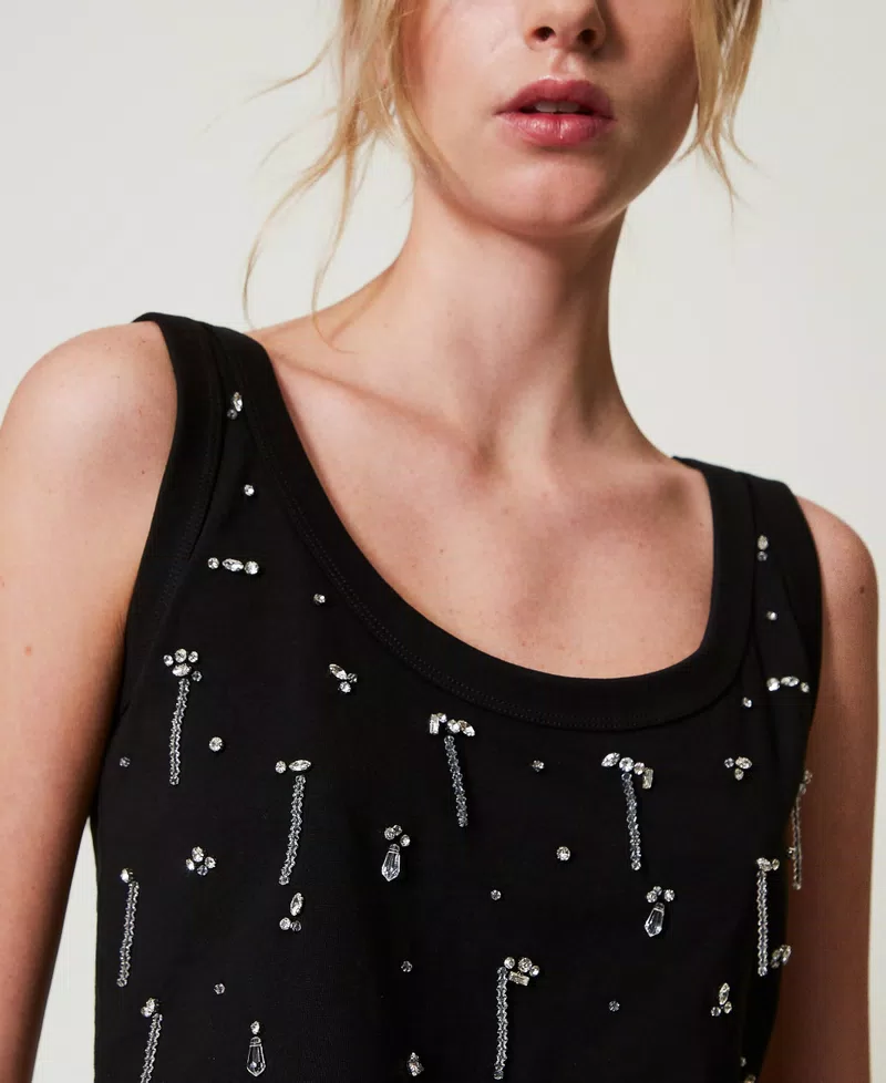 top cropped con applicazioni 251AP2222 00006 TWINSET ACTITUDE 