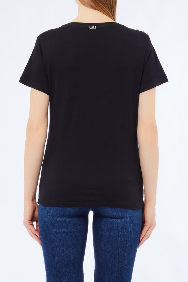t-shirt ricamo gioiello MF5344J6308 22222 LIU JO WHITE 