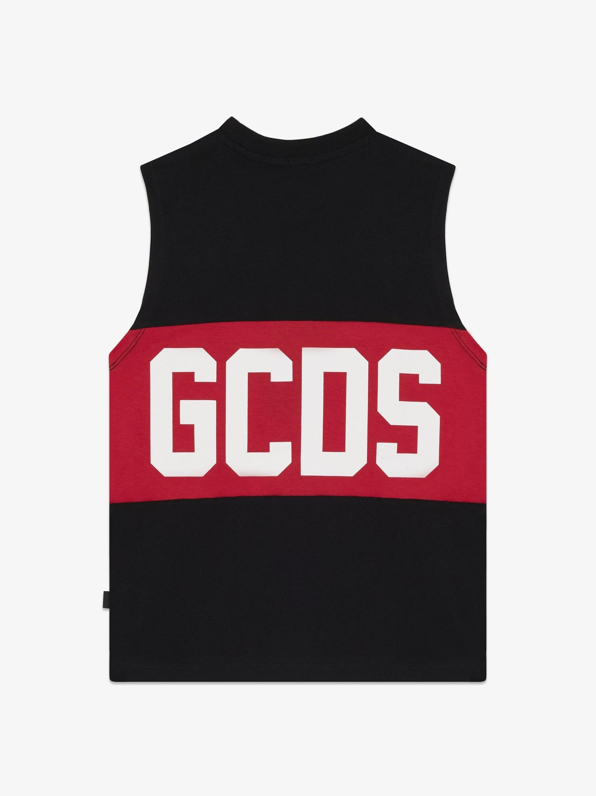 Canotta con logo iconico Z0UJQC586J105 999 BLACK/RED GCDS 