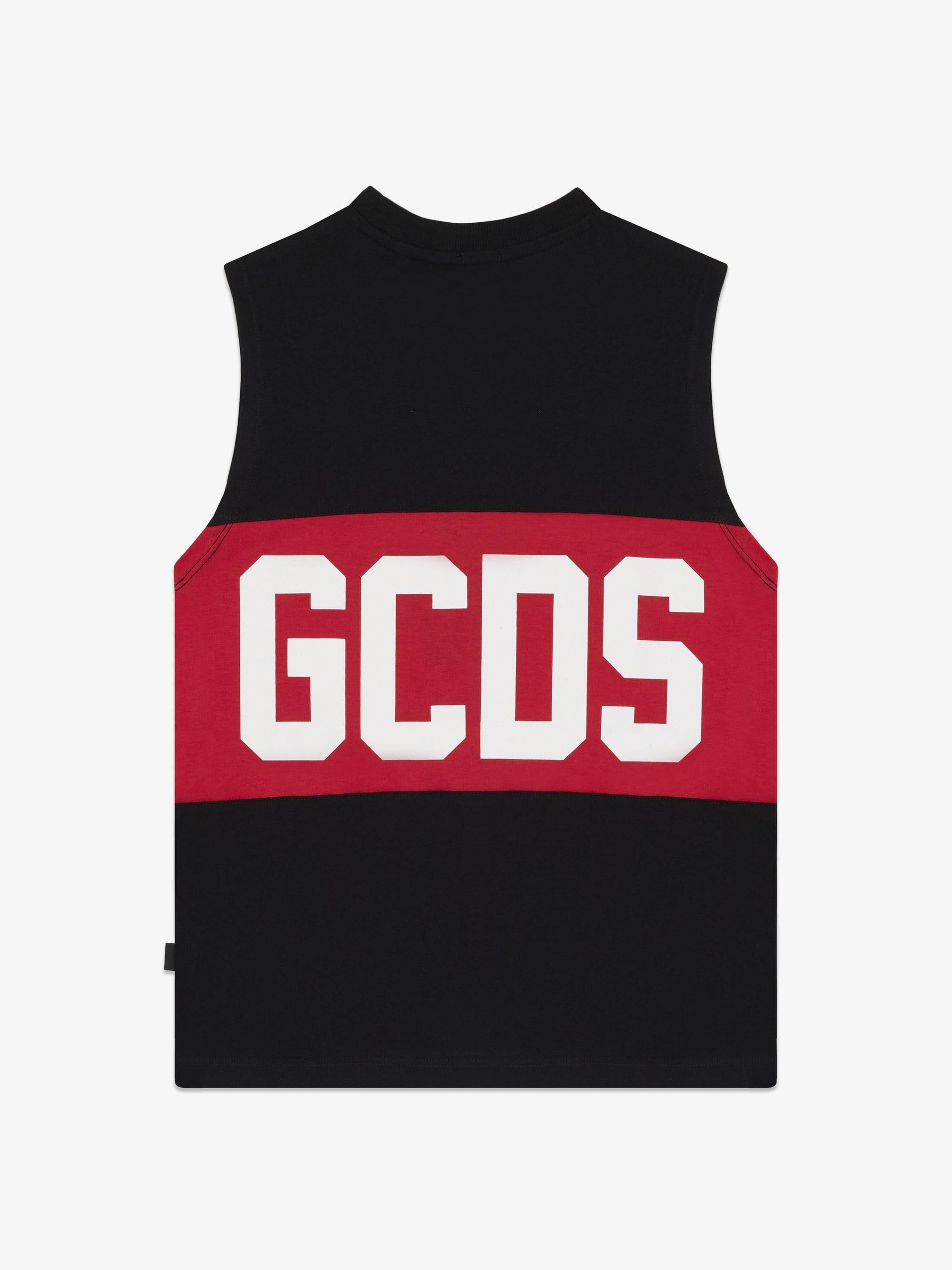 Canotta con logo iconico Z0UJQC586J105 999 BLACK/RED GCDS 
