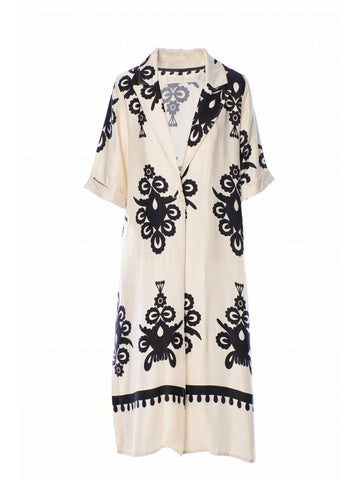 abito a kimono con stampa A175SC147 BLACK ANONYME 