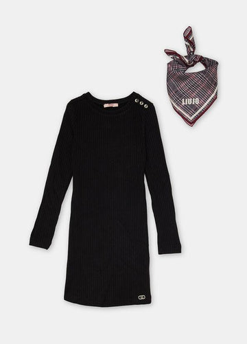 abito con foulard GF5176J3774 22222 LIU JO JUNIOR 