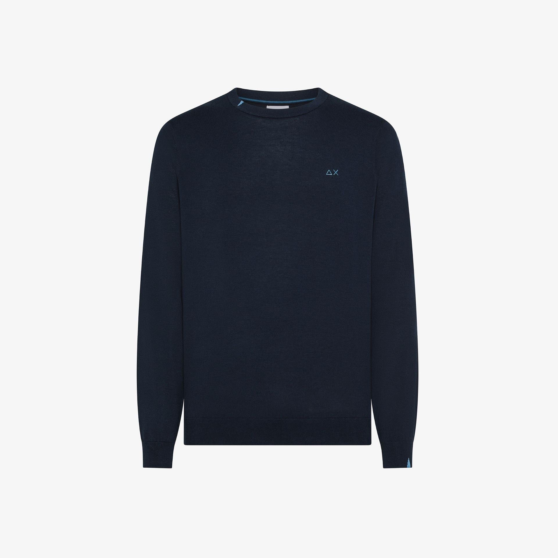 maglione basic con logo K36101 NAVY BLUE SUN68 