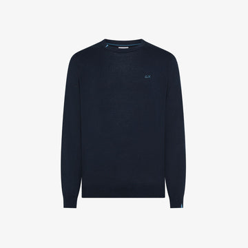 maglione basic con logo K36101 NAVY BLUE SUN68 