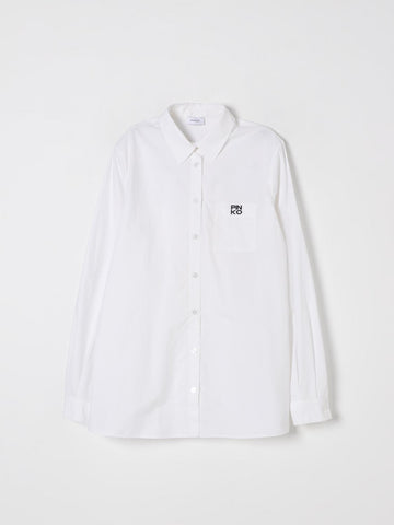 camicia con logo petto KFCA003 CA015 D001 PINKO 