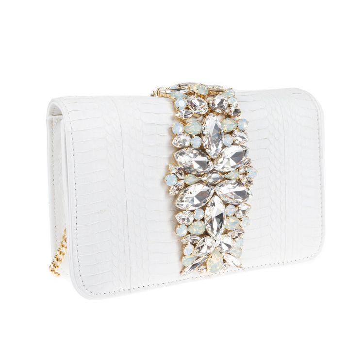 Borsa media in pelle nabuk AL05POSITANO BIANCO EMANUELA CARUSO CAPRI 