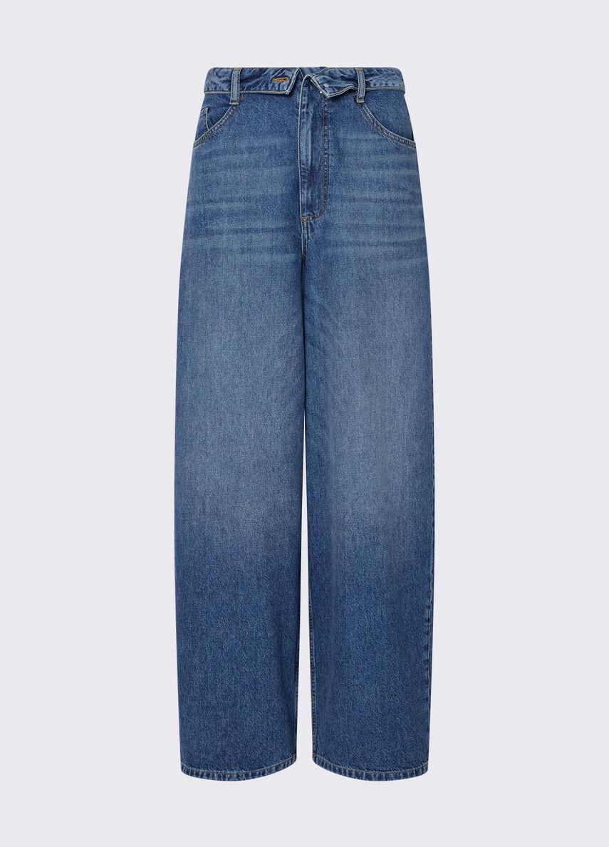jeans baggy con stringhe UA6510D0400 79157 LIU-JO CAPSULE ELODIE 