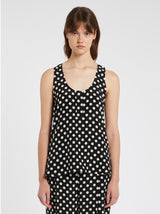 MARella top in pura seta stampata Nero