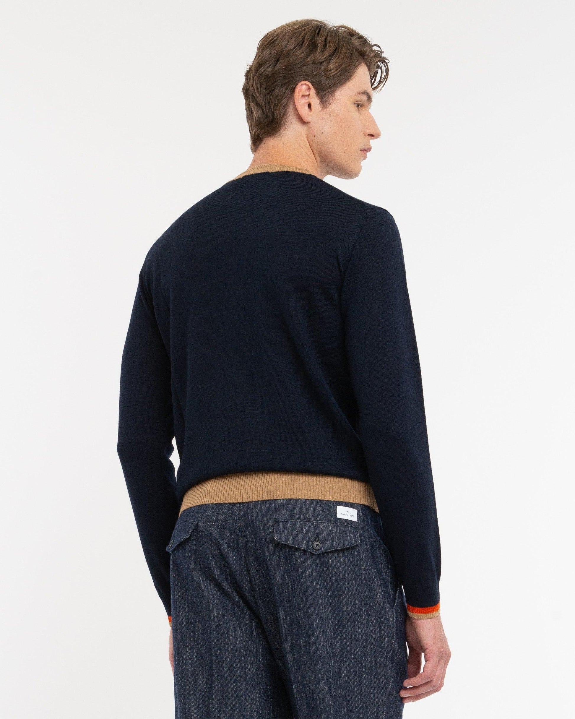 maglia con contrasto al collo 3932M500 253807 89 MANUEL RITZ 