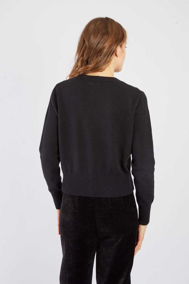 cardigan in maglia con applicazioni A545056 NOIR DERHY 