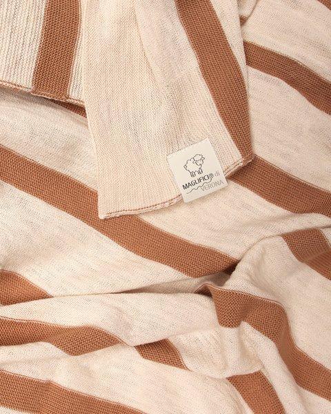 coperta a righe 045582 ECRU BISCOTTO MAGLIFICIO DI VERONA 