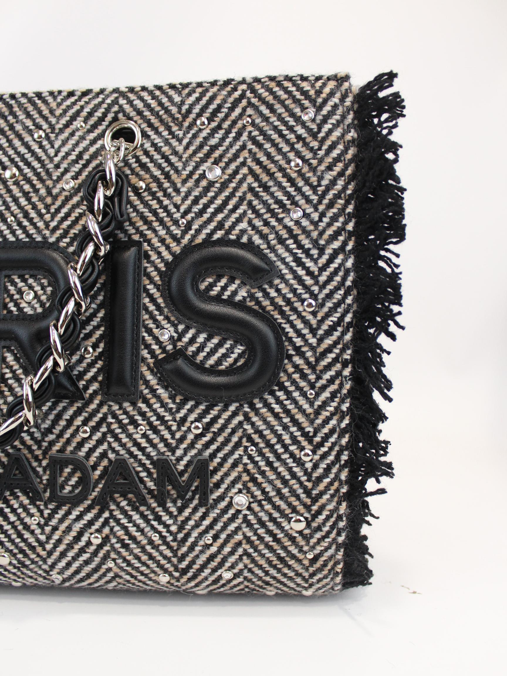 borsa harris 1516 TWEED BLACK RUE MADAM PARIS 