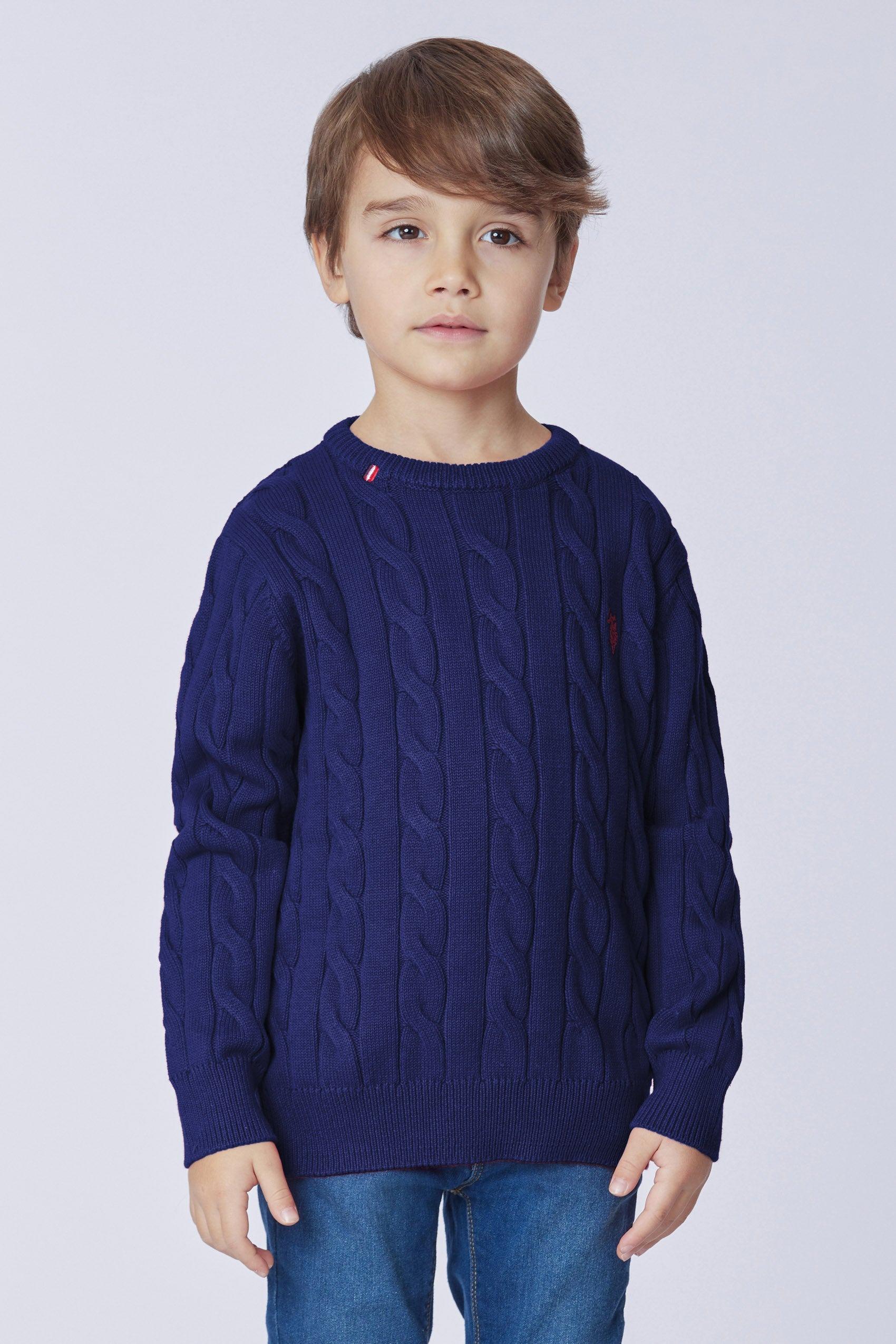 maglione a trecce girocollo US42573002 179 U.S. POLO ASSN. 