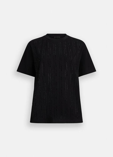 t-shirt con applicazioni CF5072JS088 22222 LIU JO BLACK 