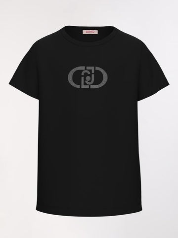 t-shirt con logo petto GA6168JS003 22222 LIU JO JUNIOR 