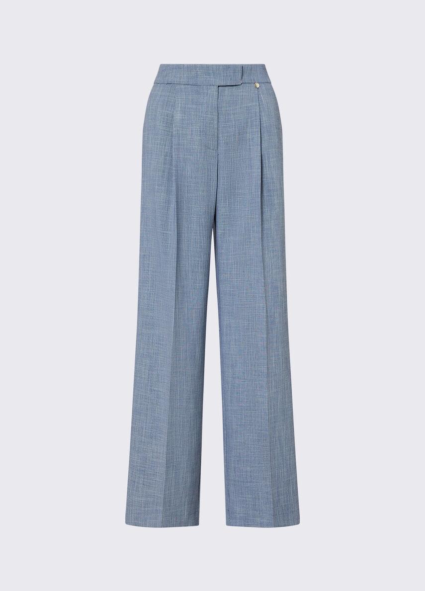 Pantaloni palazzo in tessuto melange WA6167T332A X0761 LIU JO WHITE 