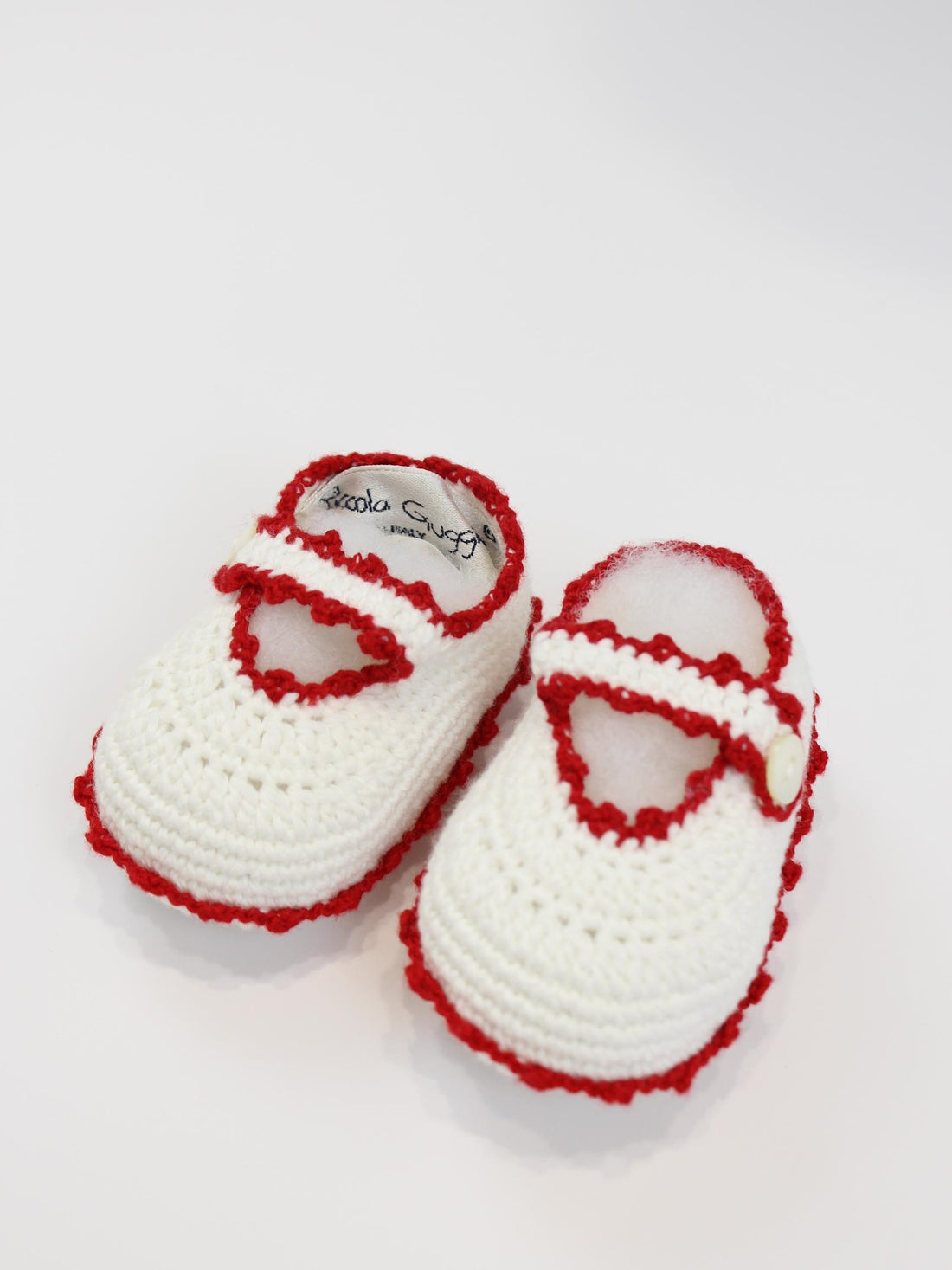 Scarpine in cotone nascita con rifiniture PESCARA SCARPINE UNI PICCOLA GIUGGIOLA 