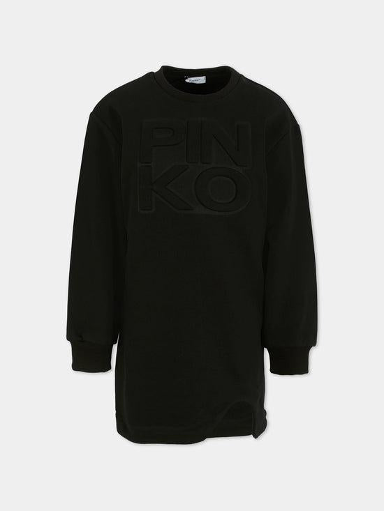 abito felpa con logo in tono KFAB030 FE014 N000 PINKO 