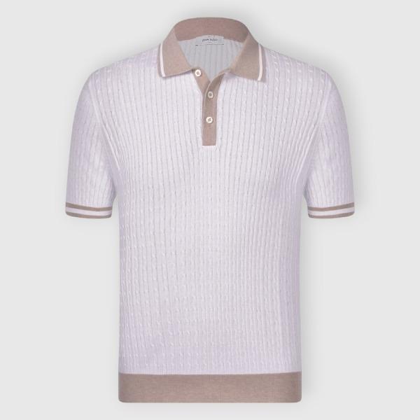 Polo in maglia a trecce 57113 20625 002 GRAN SASSO 