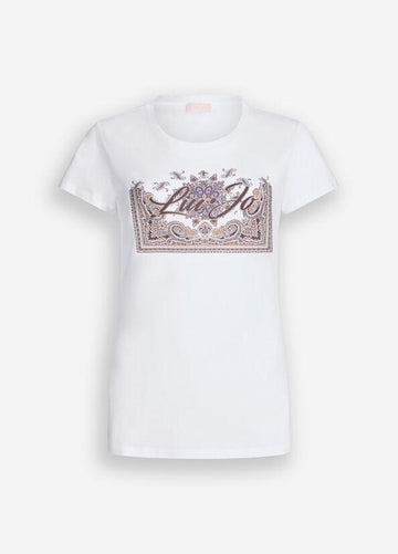 t-shirt con stampa MF5456JS923 P9172 LIU JO WHITE 